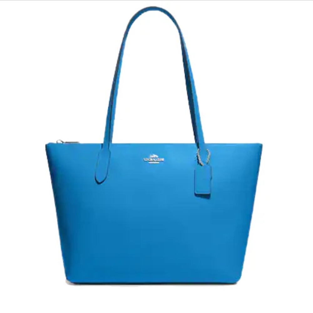 Coach Blue Leather Tote Bag